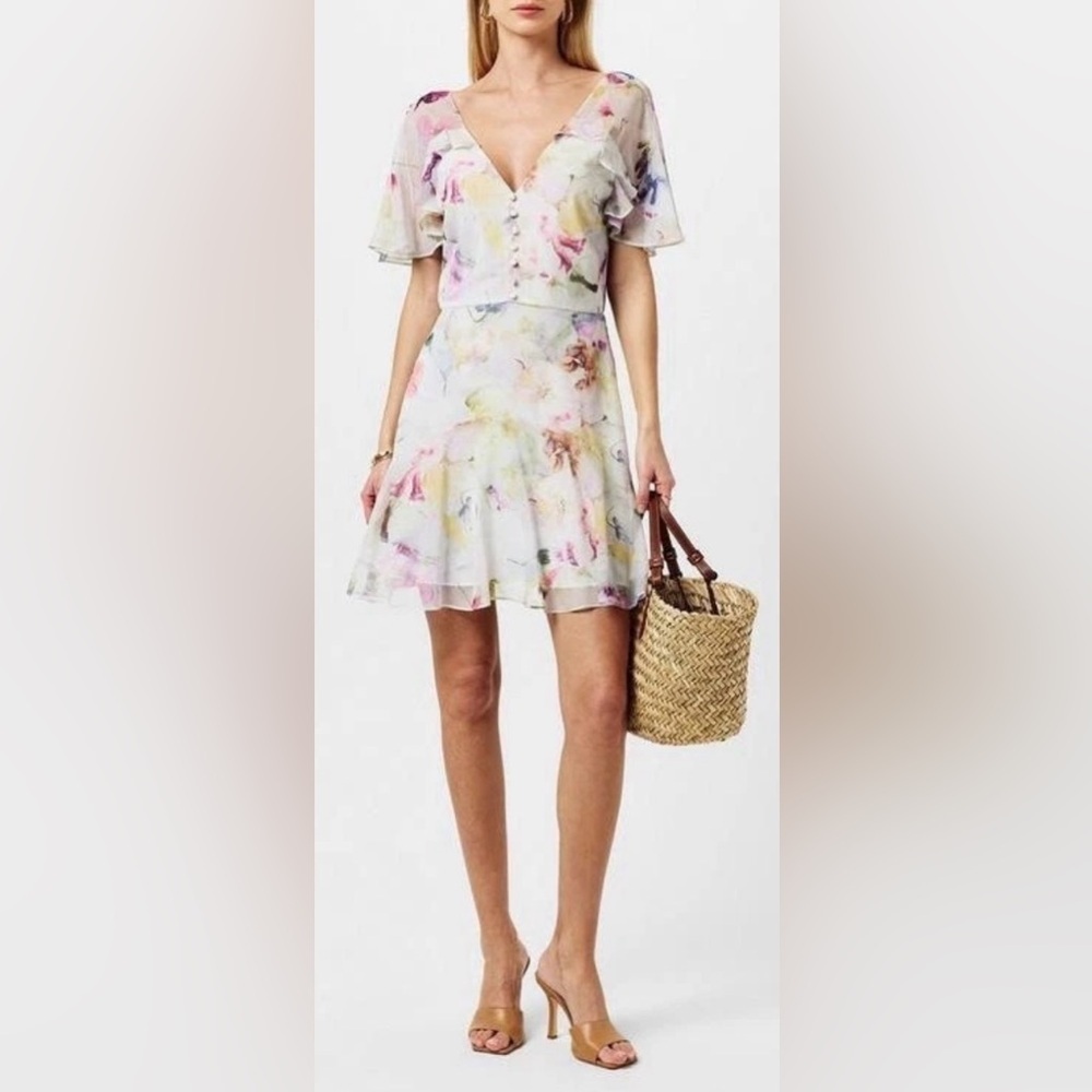 NEW Ted Baker Angel Sleeve Fit and Flare Mini Dress sz TB 2 US 4 - Picture 3 of 11